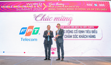 FPT Telecom nhận giải thưởng uy tín Chất lượng dịch vụ được Khách hàng hài lòng nhất